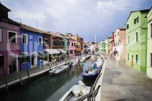 Multicolored houses in Venice