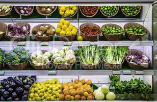 Fruits and vegetables on a supermarket