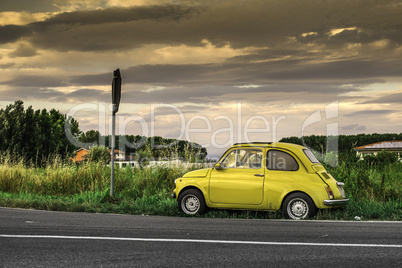 Small vintage italian car Fiat Abarth