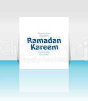 Arabic Islamic calligraphy of text Ramadan Kareem on abstract background