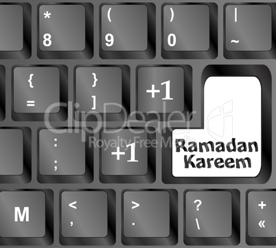 Computer keyboard with ramadan kareem word on it