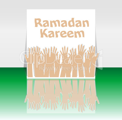 Creative poster, banner or flyer design with arabic islamic calligraphy of text Ramadan Kareem