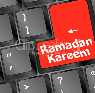Computer keyboard with ramadan kareem word on it