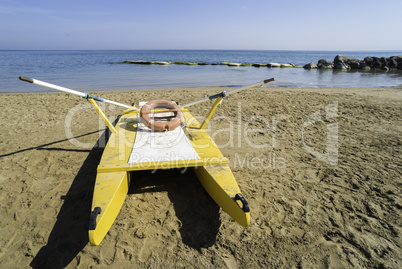 Lifeboat on the beach