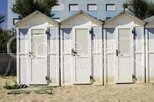 Wooden cabins on the beach