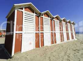 Wooden cabins on the beach