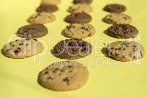 Biscuits on yellow background