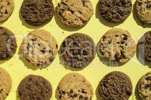 Biscuits on yellow background