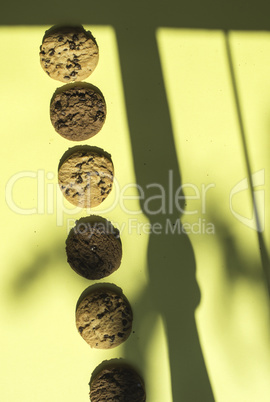 Biscuits on yellow background