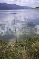 Fishing rods on a lake