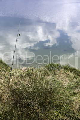 Fishing rods on a lake