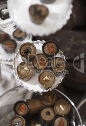 Chocolate bonbons in dish