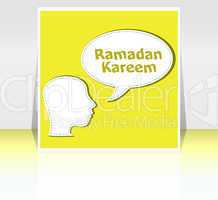 man head with speech bubbles with Ramadan Kareem word on it