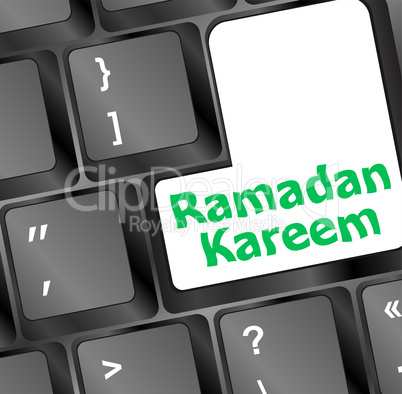 Computer keyboard with ramadan kareem word on it