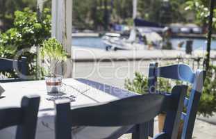 Table in greek restaurant