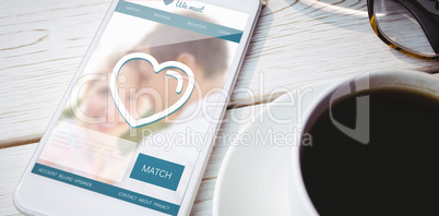 Composite image of dating website