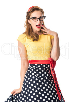 Pin up Girl mit Brille