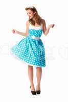 Pin up Girl im Kleid tanzt