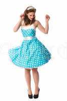 Pin up Girl im Kleid tanzt