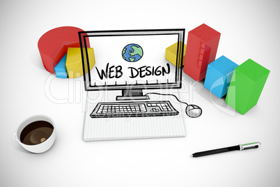 Composite image of web design doodle