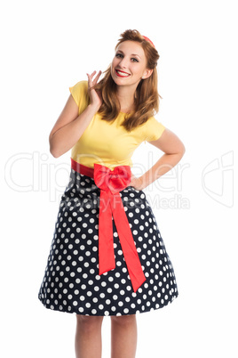 Pin up Girl lächelt Pin up Girl lächelt