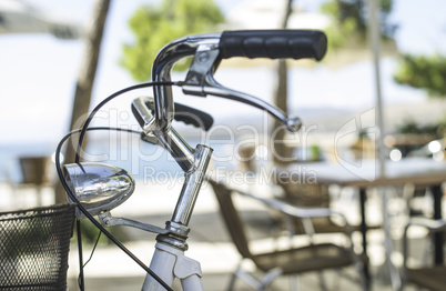 Vintage white bicycle.