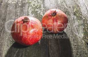 Pomegranate on wooden table