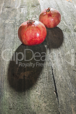 Pomegranate on wooden table