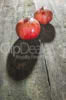 Pomegranate on wooden table