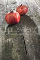 Pomegranate on wooden table