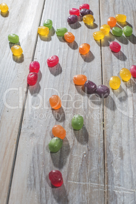 Candy scattered