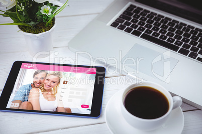 Composite image of dating website