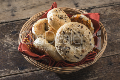 Bagels in a tray