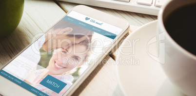 Composite image of dating website