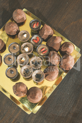 Chocolates on a tray