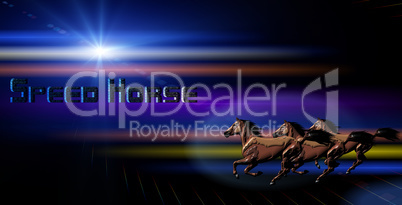 Horse with abstract Background effect with light and space effect with a hint of retro.