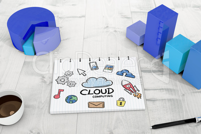 Composite image of cloud computing doodle