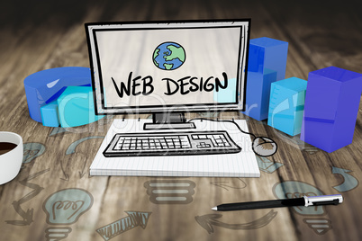 Composite image of web design doodle