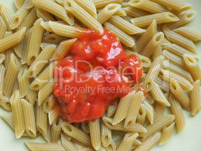 Penne pasta with tomato