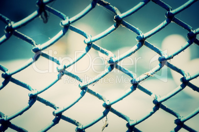 Green metal iron mesh background.