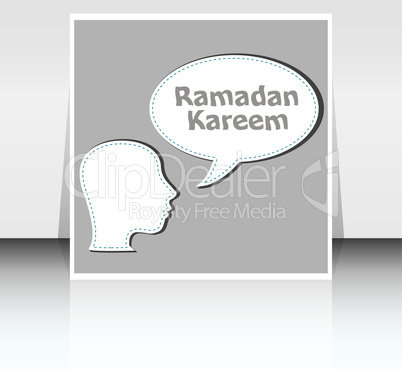 man head with speech bubbles with Ramadan Kareem word on it