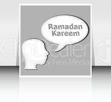 man head with speech bubbles with Ramadan Kareem word on it