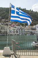 Greek flag on the beach