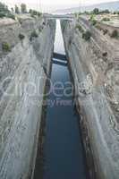 Canal for the passage of vessels in Corinth