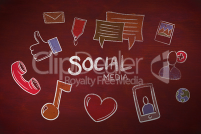 Composite image of social media doodle