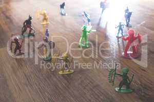 Miniature figures toys on the floor