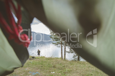 View from inside the tent.