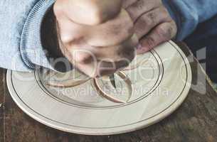 Woodcarver makes threaded plate