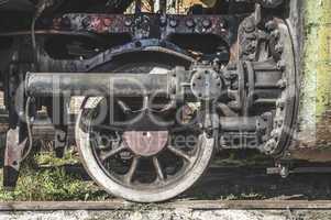 Details of an old steam locomotive