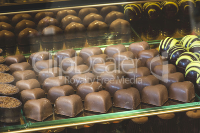 Chocolate candy in a store window